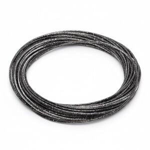 Womens Stainless Steel Black Silver Interlocking Bangle Bracelet